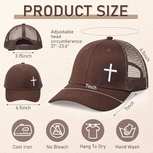 6/12 Pack Christian Hats Bulk for Men Women - style: Cross