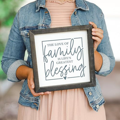 Simply Said, INC Rustic Frames Family Decor, Life's Greatest Blessing, 10 inch Wood Sign, Made in USA, RF1539 - color: Love Of Family Blessing