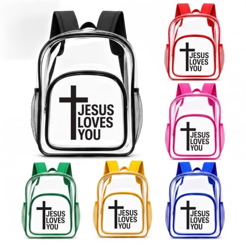 Amylove 15 Inches Clear Christian Backpack Bulk for School Kids