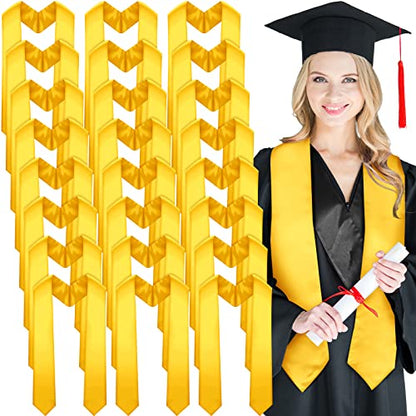 Geyoga 24 Pcs Graduation Stole Bulk Sublimation Blank 70 in - color: Yellow