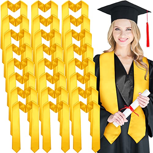 Geyoga 24 Pcs Graduation Stole Bulk Sublimation Blank 70 in - color: Yellow