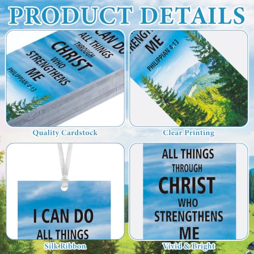 Dispowreath 60 Pcs I Can Do All Things Through Christ Bookmarks Religious Philippians 4: 13 Bookmarks Church Exchange Gifts for Men & Women Sunday School Vbs Church Prizes Party Favors - style: I Can Do All Things Through Christ
