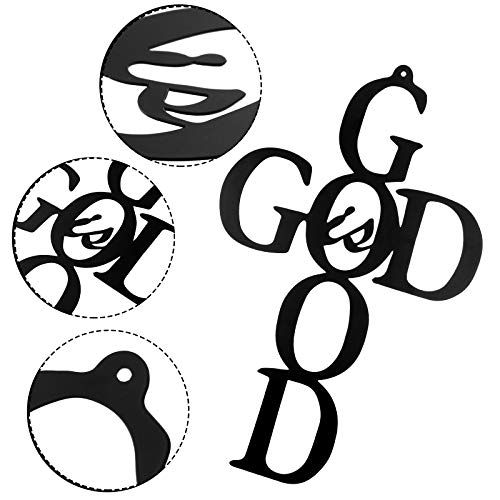 God is Good Black Cross Metal Wall Art Hanging Sign Nice Religious Decor Present for Home Wall Decoration in Family Office (Metal, 8.67 x 13.77 Inch) - size: 8.67 x 13.77 Inch