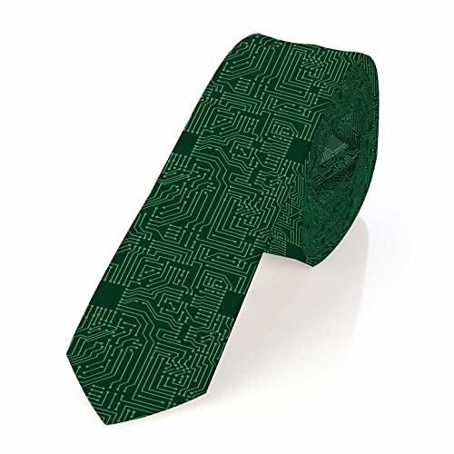 Black Dots Men's Neckties Retro Classic Circle Geometry Men's Tie for Mens Teens Business Work Casual Wedding Party - color: Computer Circuit Board
