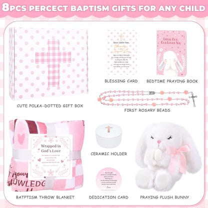 Baptism Gifts for Girl, Christening Gift for Baby Girls, Dedication Gift - color: PINK