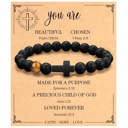 Christian Grandparents-Day Gifts for Men, Religious Cross Bracelet for Him - style: You are Chosen