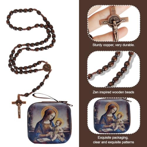 Catholic Rosary Beads, Rosarios Cross Pendant Decorative Prayer Box - color: Style-2