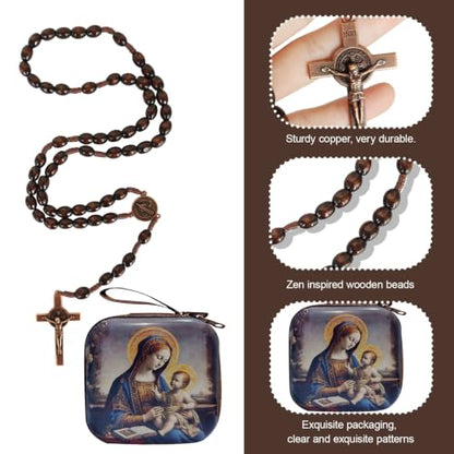 Catholic Rosary Beads, Rosarios Cross Pendant Decorative Prayer Box - color: Style-2