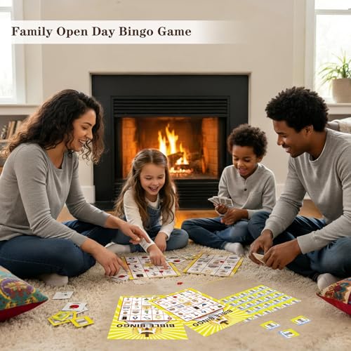 FLYAB Bible Bingo Game for Kids Adults 26 Players Christian Bingo Cards - color: Yellow