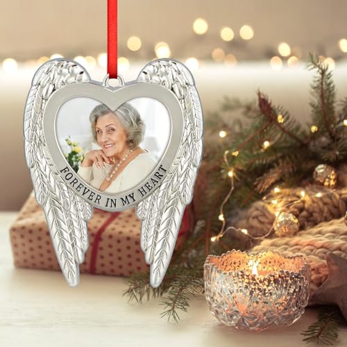 D4DREAM Memorial Christmas Ornament Metal Angel Wing Memorial Picture Frame - color: 3-1 Angel