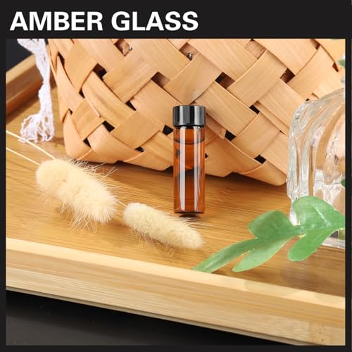 Teenitor 100pcs Essential Oil Bottles, 5ml Essential Oil Bottles Empty Glass Anointing Bottles, Small 5ml Oil Vial, Sample Bottles - size: 5ML