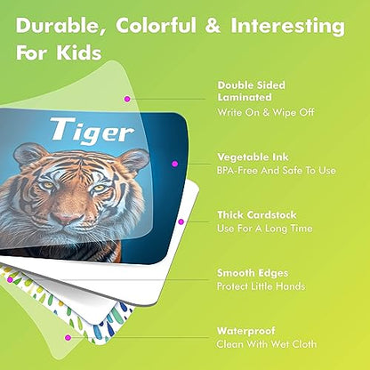 Hebayy 72 PCS Memory Matching Game, Real Animal Matching Cards for Toddlers 36 Pairs Memory Cards for Preschool 4 5 6 Years Old - style: Real Animals-A
