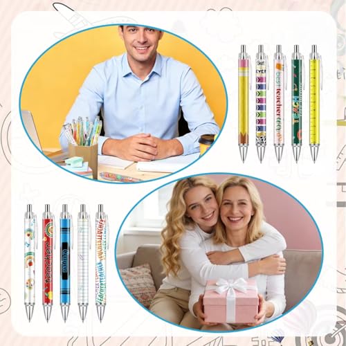 30 Pcs Teacher Pens Bulk Teacher Appreciation Gifts Ballpoint Pen Best Pens for Teachers Retractable Black Ink Writing Pen for Women School Coworker Staff Office Supplies - style: Teacher