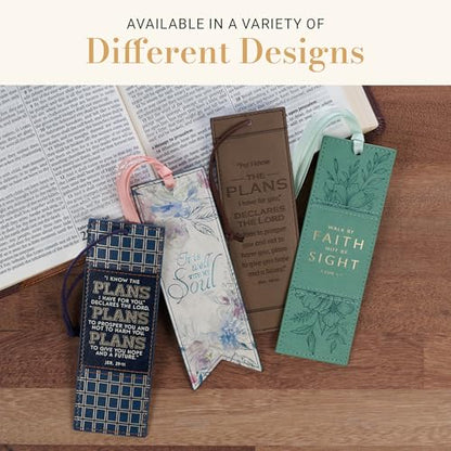 Christian Art Gifts Premium Faux Leather Bookmark: I Know the Plans - color: Brown/Know the Plans
