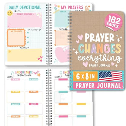 Guided Prayer Journal for Woman - Daily Prayer Journal Notebook - color: Kraft Colorful