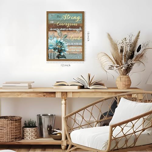 Bible Verse Canvas Wall Art Joshua Scripture Pictures Wood Framed 12x16 In - color: Joshua1 - wood, size: 16"L x 12"W