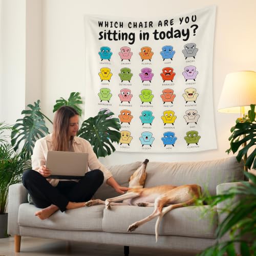 HUGANE Emotion Chair Mental Health Tapestry Wall Decor 50x60 Inch - color: colour-09