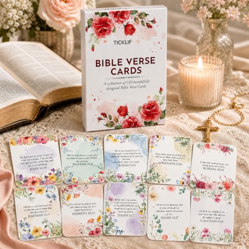 Bible Verse Cards, 120 KJV Scripture Cards for Daily Encouragement
