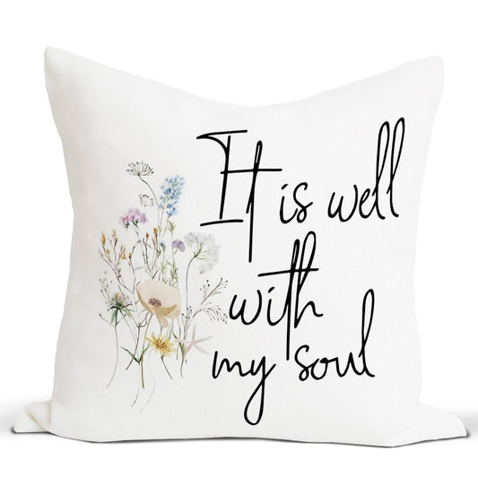 Rusenbao Christian Bible Verse Decor Throw Pillows Covers 18 x 18 inch