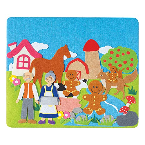 Constructive Playthings Classic Stories Felt Board Story Sets, Flannel Board for Preschool Learning Activities, With Three Little Pigs, Goldilocks, Red Riding Hook, Red Hen and Gingerbread Boy, 3+