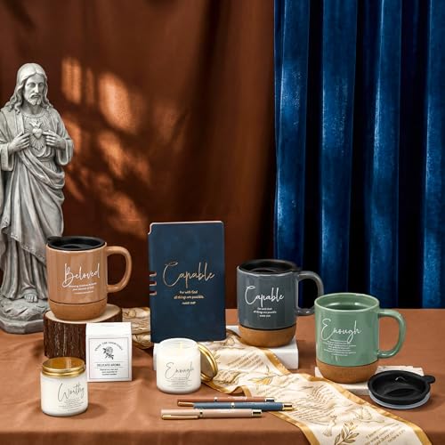 FillTouch 6 Set Christian Gift for Women Men Coffee Mug Journal Pen Candle - color: Vivid Color