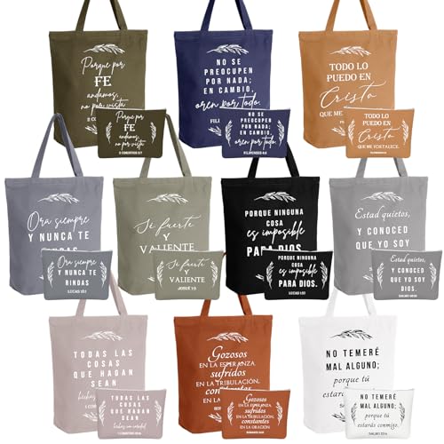 Paterr 20 Pcs Christian Tote Makeup Bag - color: Neutral Color, style: Spanish