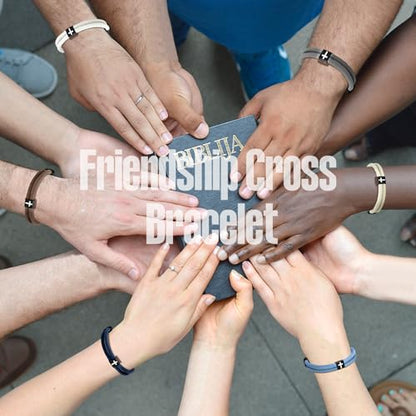 Landical 12 Pcs Christian Braided Cross Bracelet, Adjustable - color: Classic Color