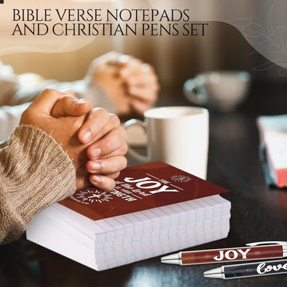 Gueevin 72 Pcs Christian Pens Notebook Gifts Bulk for Back to School