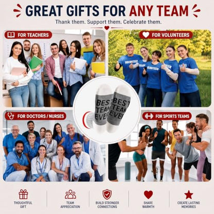 Glitopper 36 Pairs Best Team Ever Gift Socks Bulk for Employee - color: Grey