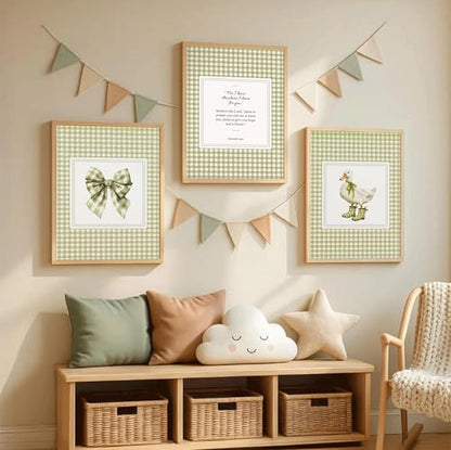 FKRYTYB Sage Green Bow Duck Themed Childrens Room Wall Art Unframed16x24in - color: Duck, size: 24L"X16W"Poster