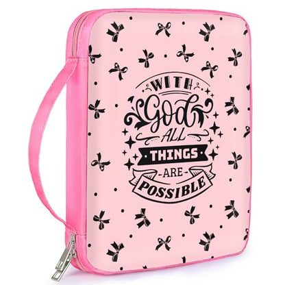 ICOSY Bible Cover, Church Bag for Women and Girls - color: Black Bowknot