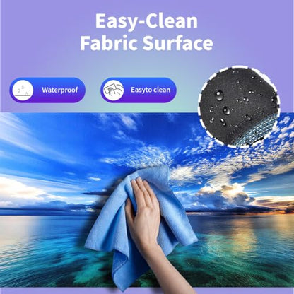 Tropical Ocean Seascape Large Mouse Pad, Blue Sky White Clouds Desk Mat - color: Blue Green