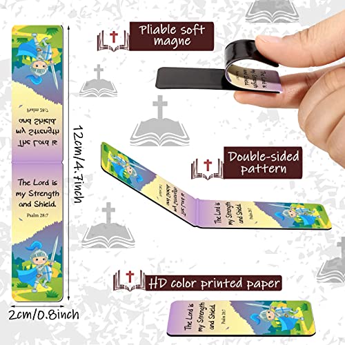 Chinco 30 Pcs Magnetic Bookmarks Christian Bookmarks Bulk Bible Verse Inspirational Scripture Page Clips for Women, Childrens, Kids, Teachers, Mothers Day, Church Supplies, School Gifts (Cartoon) - style: Cartoon