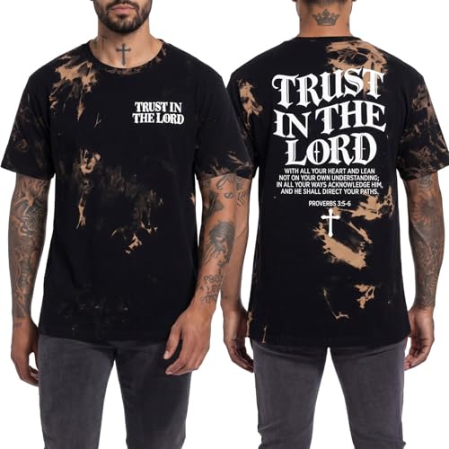 Mens Christian Graphic TShirt Jesus Faith Bible Verse Inspirational Tee - color: Tie-dye - Brown, size: Small