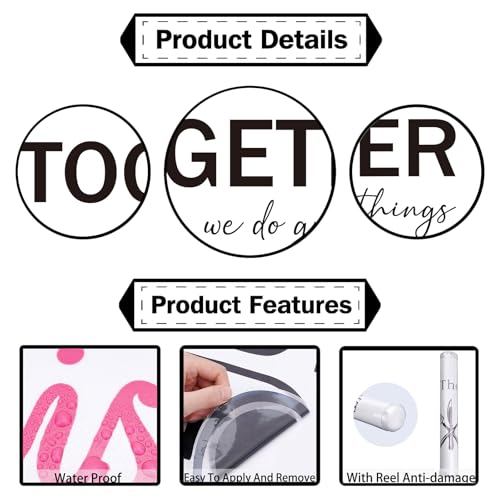 PLIGREAT 2 Sheets Motivational Wall Stickers, Together we do Great Things Wall Decals Peel and Stick Teamwork Art Decor for Office School Store Living Room Bedroom Home Indoor Decoration - style: We Do Great Things