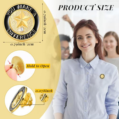 Ceenna 50 Pcs Employee of the Month Star Lapel Pins, You Make A Difference - style: You Make A Difference