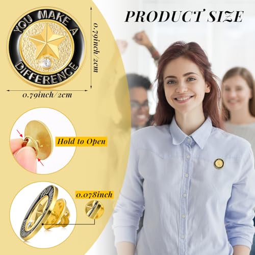 Ceenna 50 Pcs Employee of the Month Star Lapel Pins, You Make A Difference - style: You Make A Difference