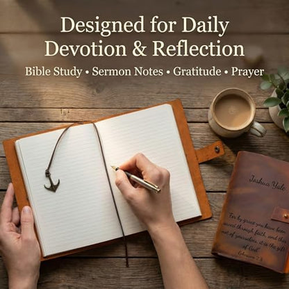 Personalized Leather Prayer Journal – Christian Bible Study & Scripture
