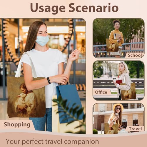 kunlisa Christian Tote Bag for Women, Christian Gifts for Women Faith Canvas Tote Bag - color: Jesus and the Sheep