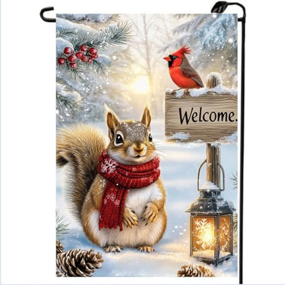 Welcome Winter Christmas Garden Flag 12x18 Inch Double Sided for Outside - color: Winter-12 x 18"