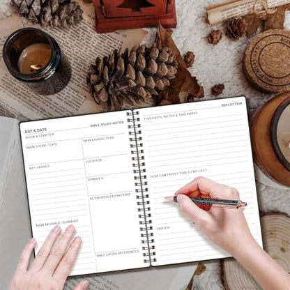 Heveboik Bible Study Journal/Notebook – Church Notes Notebook – Note Taking & Journaling Kit, 5.8" x 8.5", Black - color: Black