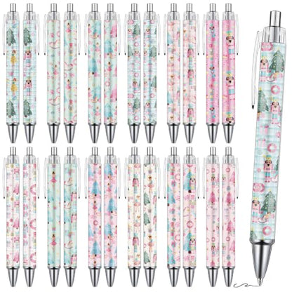 Wxiben 24 Pcs Christmas Nutcracker Ballpoint Pens, 1.0mm Black Ink - color: Christmas Nutcracker