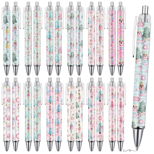 Wxiben 24 Pcs Christmas Nutcracker Ballpoint Pens, 1.0mm Black Ink - color: Christmas Nutcracker