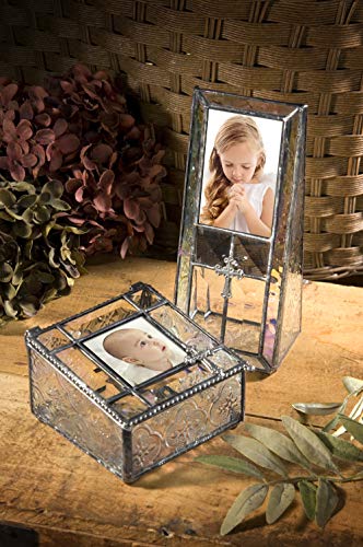 Baptism Picture Frame with Christian Cross First Communion Christening Baby Girl 2x3 Photo Religious Keepsake Gift J Devlin Pic 279-23 Clear Iridescent
