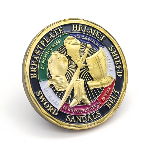 Armor of God Challenge Coin - Detailed Christian Symbolism Design - Inspirational Gift for Faith