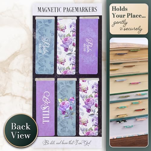 Christian Art Gifts Magnetic Scripture Bookmark Set for Women: Be Still