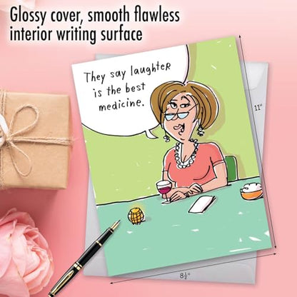 NobleWorks Jumbo Funny Get Well Soon Card Cartoon Humor Feel Better J9679 - style: Best Medicine