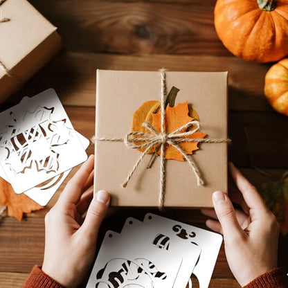 72 PCS Fall Stencils for Painting, 3x3 Inch Reusable Thanksgiving Stencils for Seasonal Home Art, Gourds Autumn Leave Turkey Thanksgiving Painting Templates on Wood, Window Door Decor DIY Decoration - style: 72PCS Thanksgiving