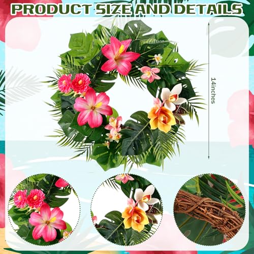 Cinnvoice Hawaiian Wreath Artificial Front Door Wreath - style: Hawaiian