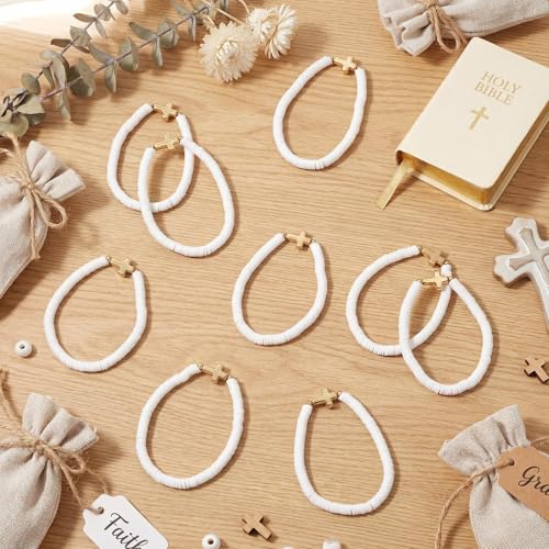 Landical 30/50/100 Cross Bracelets Bulk Jesus Women - color: White